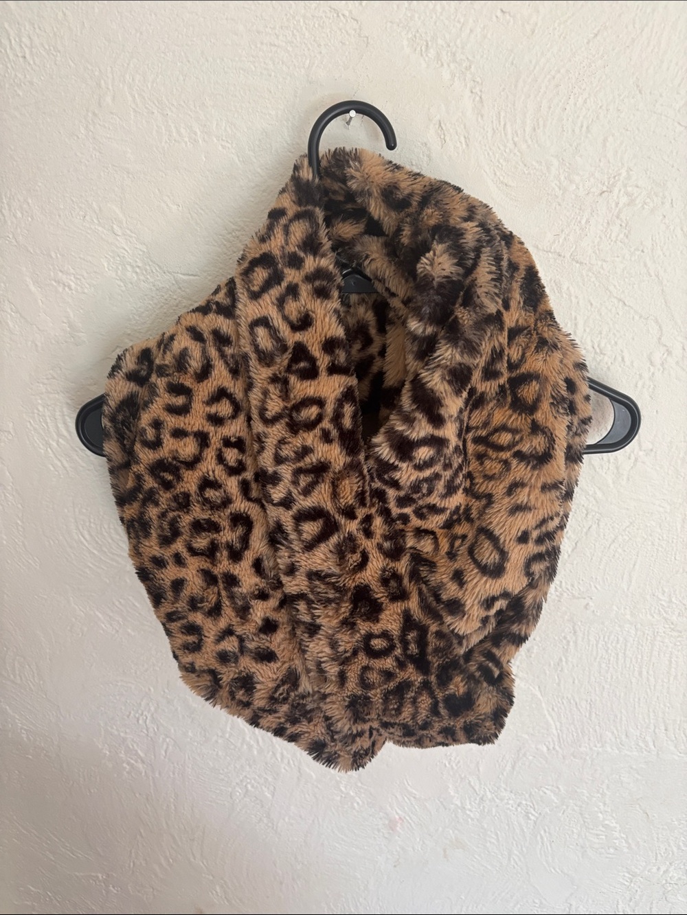 Aldo Leopard Print Faux Fur Infinity Scarf - Tan/Black